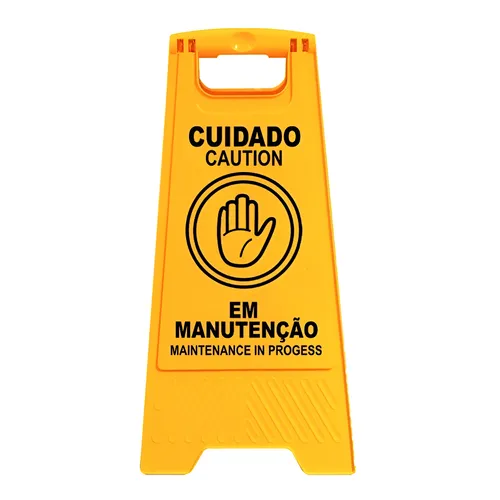 Cavalete Amarelo “EM MANUTENÇÃO” 30x63 cm (PM-003) – PIC Plásticos