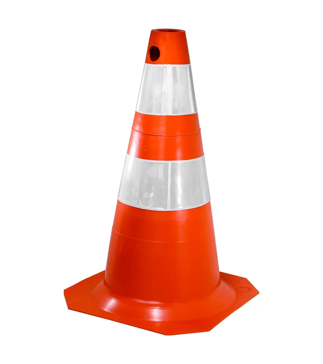 Cone Sinalizador PVC 50 cm – LR/BR Refletivo