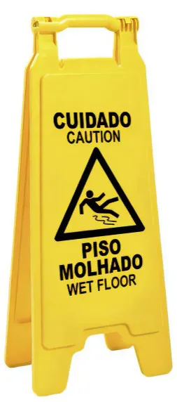Cavalete Amarelo “CUIDADO PISO ESCORREGADIO” 30x63 cm (PM-003) – PIC Plásticos