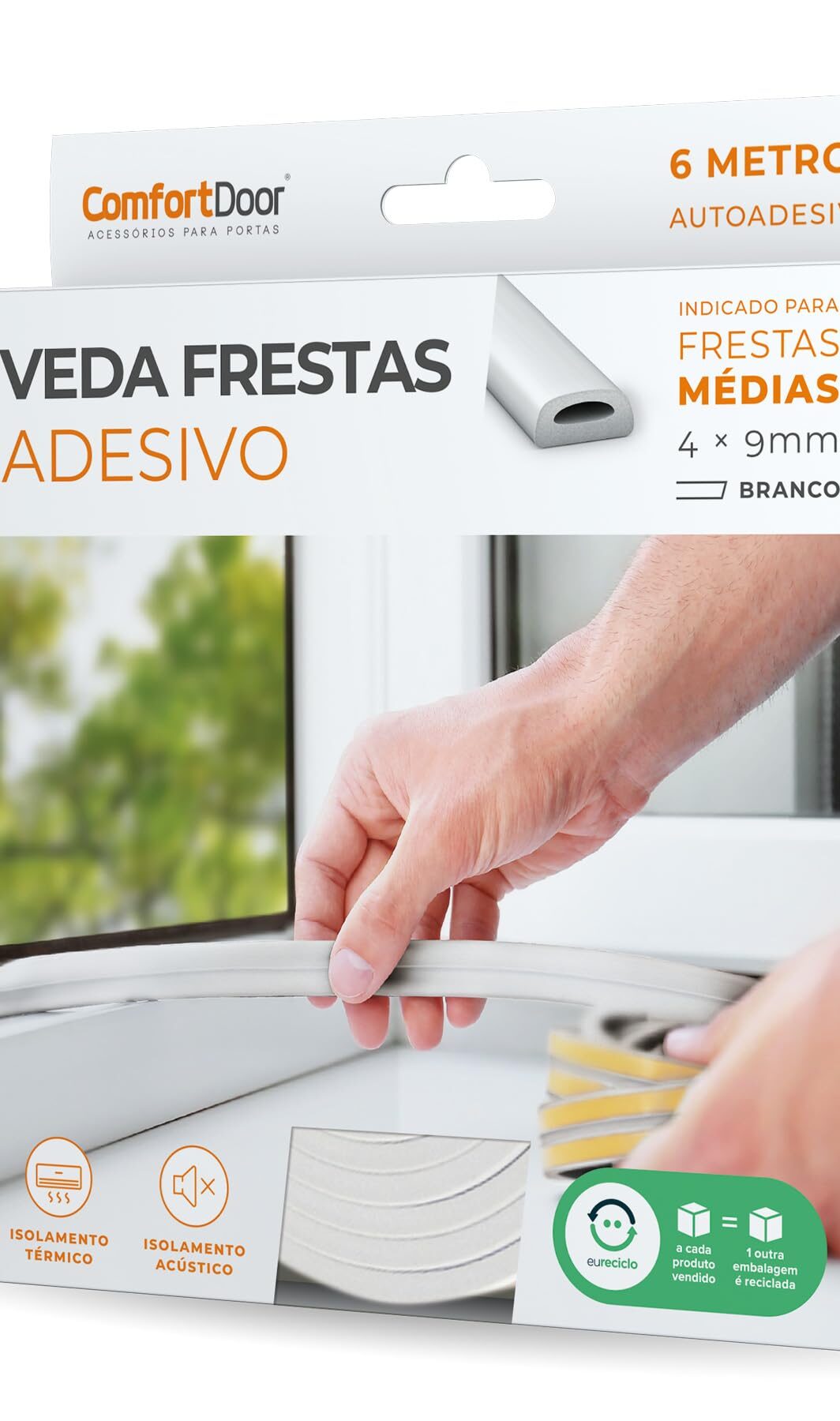 Veda Frestas 4x9mm Branco 6m – Comfortdoor