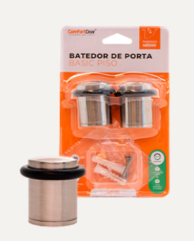 Batedor de Porta Basic Piso Médio Escovado – Comfortdoor