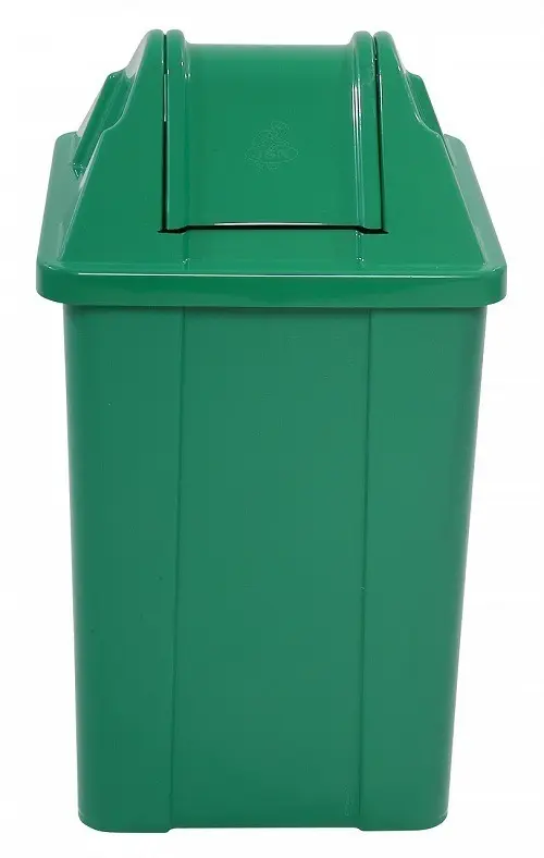 Lixeira Quadrada 100 Litros com Tampa Vai-Vem Verde – JSN