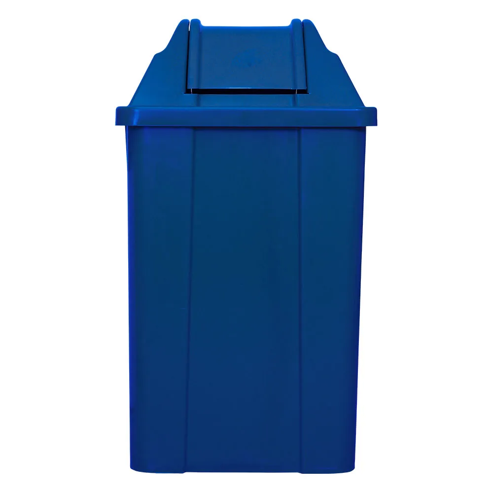 Lixeira Quadrada 100 Litros com Tampa Vai-Vem Azul – JSN