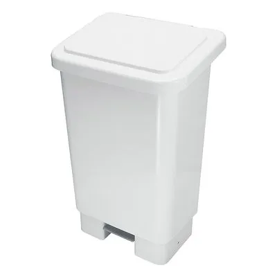 Lixeira Plástica Quadrada 50 Litros com Pedal Branca – JSN