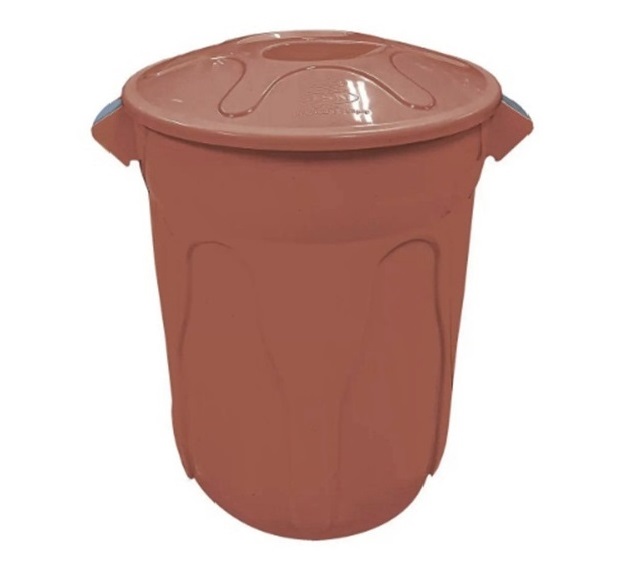 Lixeira Redonda Reciclável 100 Litros Marrom – JSN